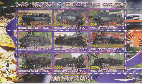 Eisenbahn djibouti gestempelt - eisenbahn,