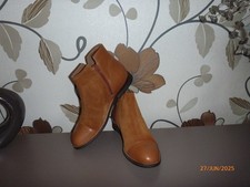 Heine Damen Stiefelette Gr 35 Cognac Leder Neu