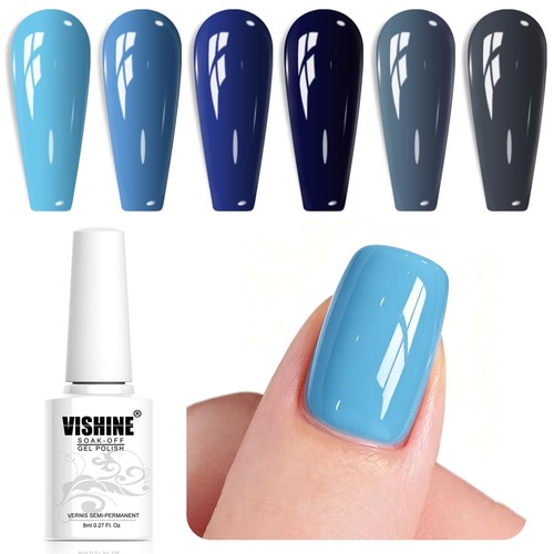 Nagellack gel blau set 6pcs - gel,