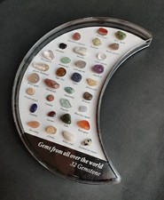 32 Edelsteine Set – Edelsteine & Mineralien in Halbmond-Box Sammler Chakra Heal