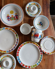 Thomas Brigitte GRAZIELA Kinder Geschirr Zahlen-Spiel 70er vintage Teller Becher