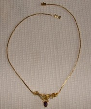 TRAUMSTÜCK!!  Kette Collier aus 835 Silber in 585 Gold vergoldet, Amethyst,Topas