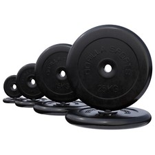 GORILLA SPORTS® Hantelscheiben 30 mm Gewichte Gusseisen Gummi Gewichtsscheiben