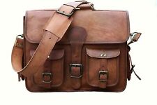 Beste braune Vintage-Laptop-Aktentasche aus Ziegenleder Kuriertasche Schulter...