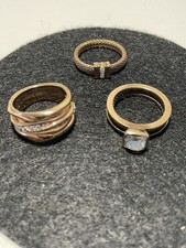 3 Edelstahl Ringe in rosé, 3