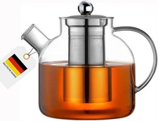 55% Rabatt B-Ware Teekanne aus Glas mit Sieb 1,5 L Wasser Krug Edelstahl Sieb