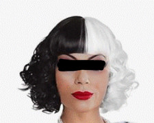 Perücke Fasching schwarz