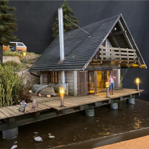Blockhaus mit steg aus - mit,