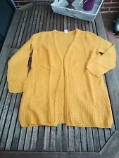 Weiche Long Strickjacke Jacke Strickmantel curry gelb / orange warm S 36/38
