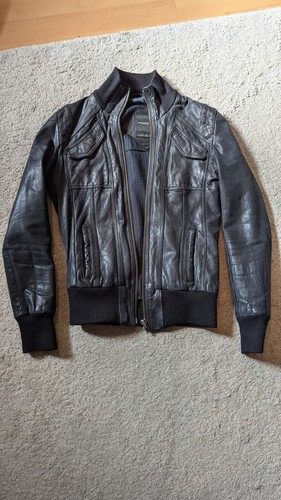 Leder jacke schwarz - jacke,