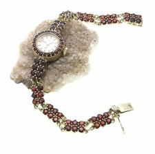 Damen Uhr Granat echt Gold 585