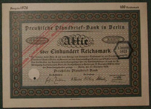 Preußische pfandbrief bank - preußische, pfandbrief-bank