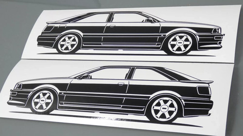 Audi coupe aufkleber - s2,