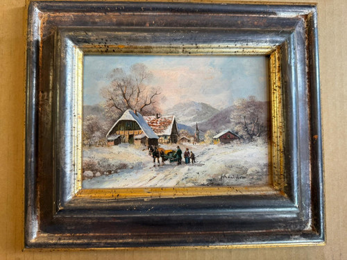 ölgemälde auf holz gerahmt - ÖlgemÄlde, holz,gerahmt