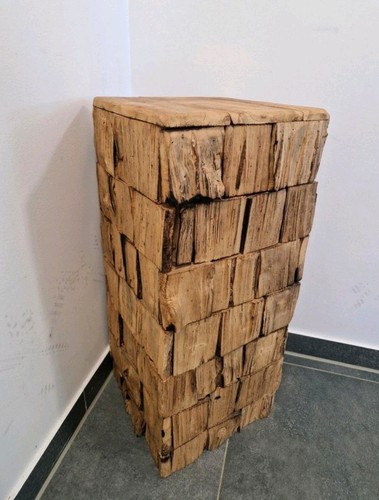 Massivholz hocker block aus - hocker,
