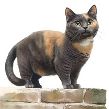 10x Sticker Schildpatt Katze