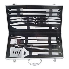 Grillbesteck Aluminiumkoffer16-tLg Barbeque BBQ Grillzubehör Grill Edelstahl