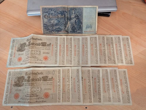 Reichsbanknote 1000 100 - &,