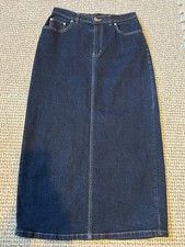 M&S Jeansrock Maxi Gr. 12 dunkelblau Top Zustand Taschen Western Boho