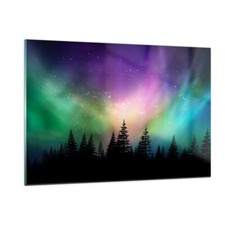 Wandbilder 120x80cm Glasbild Aurora Polar Nacht Groß XXL Bilder Art Wanddeko