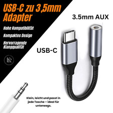 USB C auf zu Aux 3,5mm Klinke DAC Buchse Kopfhörer Mikrofone Audio Adapter Kabel