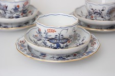 Meissen Kaffeegedeck 3-teilig Zwiebelmuster Royal rot und gold Goldrand 1. Wahl