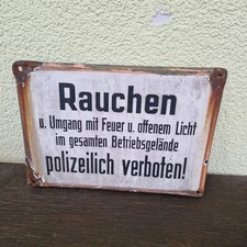 altes Emaile Garagenschild  Original