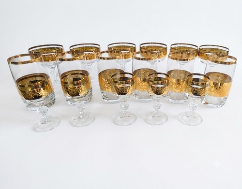 17tlg prunkglas set goldrand - 17tlg,