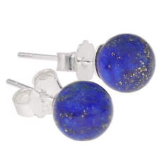 Lapislazuli Ohrstecker 6 mm Kugel Edelstein Ohrringe 925er Silber | Schmuck