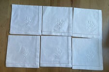 6 edle Stoffservietten mit Stickerei 40 x 40 cm