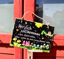 Türschild Herzlich willkommen