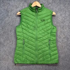 Mountain Hard Wear Gillet Damen S grün Daunenfüllung Reißverschlusstaschen Wandern Workwaer