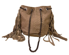 Tasche Velours Leder braun