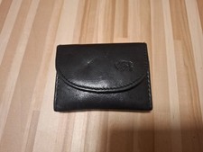 Kleiner, praktischer Geldbeutel / Münzetui - schwarz - echtes Leder