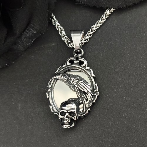 Totenkopf mit rabe - rabe, spiegel