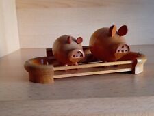 Holz Schweinchen Salz Pfeffer Streuer DDR Gewürzstreuer Tisch Deko Vintage Retro