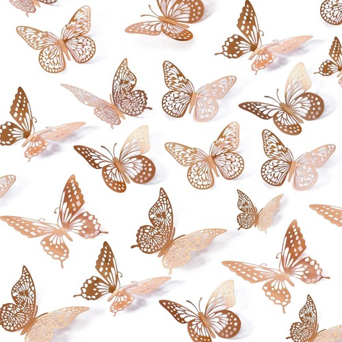 Schmetterlinge roségold - 3d,