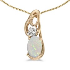LXR 14k Gelbgold Oval Opal und