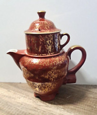 Porzellan AROMATOR Espressomaschine Antike Kaffeemaschine rot mit Golddekor TOP