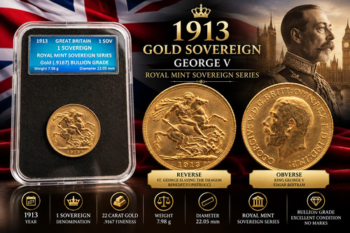 1913 gold sovereign king - 1913,