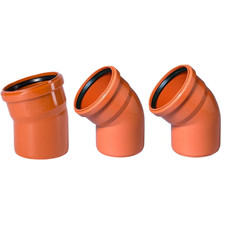 KG Bogen DN 125 in 15°, 30°, 45° und 87° Kanalbogen KG Winkel 