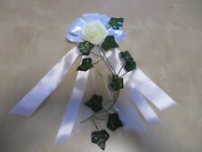 2 Antennenschleifen/Autoschleifen/Autoschmuck/Hochzeit/Kirchenbankschleifen 30cm