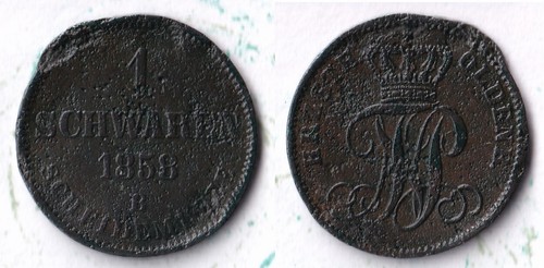 Münze oldenburg 1 schwaren - ,