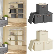 3/5/10x Aufbewahrungswürfel Stoffbox mit Deckel Aufbewahrungsbox Stoff Faltbox