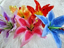 2 rosa LILIENBLÜTEN *22cm* festliche Kunstblumen Advents Kranz Deko Weihnacht