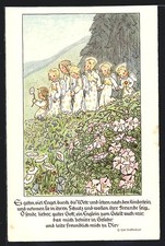 Ansichtskarte Engel sehen nach den Kindern, Schutzengel 