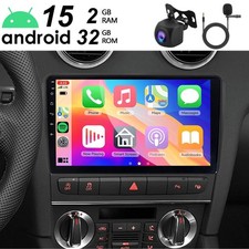2+32G 9" Carplay Android 15 Autoradio GPS Navi Für Audi A3 S3 RS3 8P 8V + Kamera