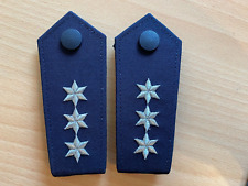 Schulterklappen/Dienstgradabzeichen Polizei/DRK mit 3 Stern silber auf blau