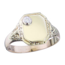 Siegel Ring ohne Gravur Diamant 585er Gelbgold um 1930