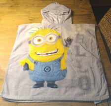 Kinder Poncho Badetuch Strandtuch Handtuch Minion Kapuzenbadetuch 56 x 54 cm